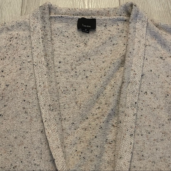 Lumiere Ivory Open Long Sleeve Sweater Size Medium - Picture 2 of 9